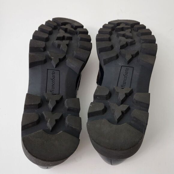 FRANCO SARTO Bazel Penny Loafers Shoes Womens 7 Dark Navy Blue Patent Vegan Lug - Picture 9 of 9